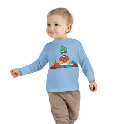 Toddler Long Sleeve Tee - Super kiddo studying - [[{"value":"Wonderwear Kid"}]]