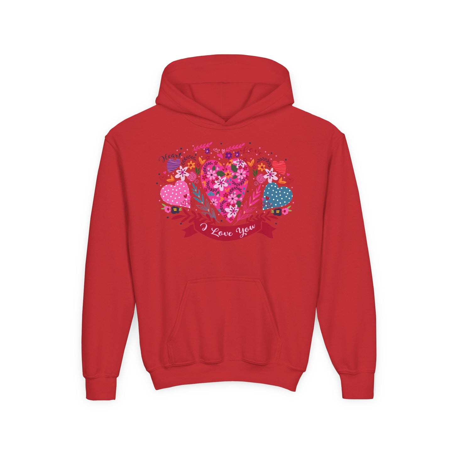 Youth Heavy Blend Hooded Sweatshirt - I love you