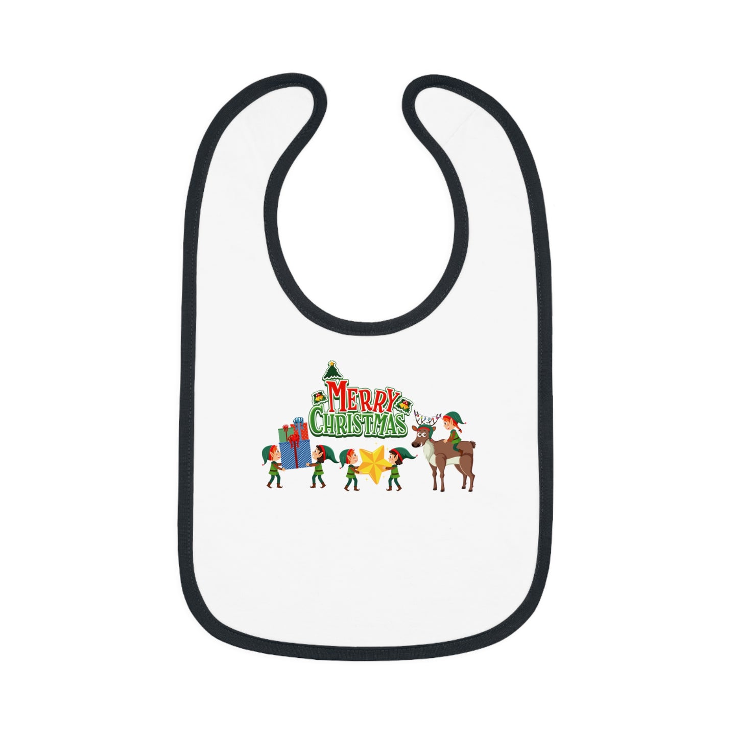 Baby Bib - Merry christmas and reindeer