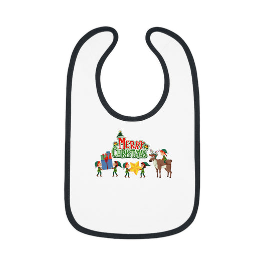 Baby Bib - Merry christmas and reindeer