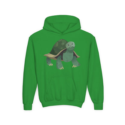 Youth hoodie with adorable turtle design Printify