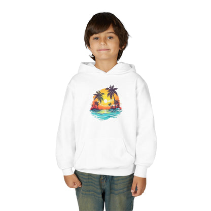 Youth Heavy Blend Hooded Sweatshirt - Summer tropical Printify