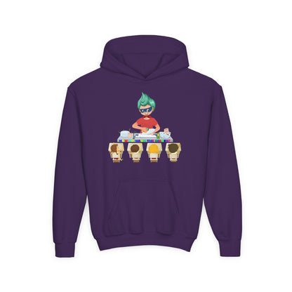 Youth Heavy Blend Hooded Sweatshirt - Little kiddo teaching to wash dishes - [[{"value":"Wonderwear Kid"}]]