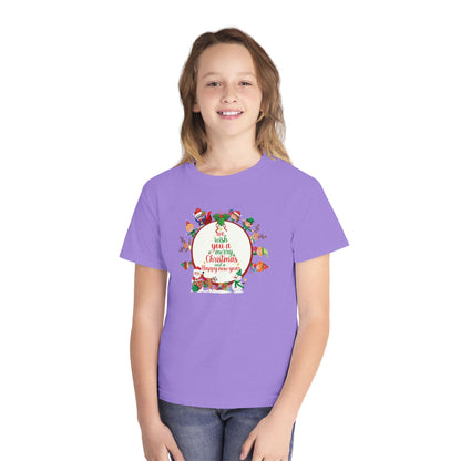 Youth Midweight Tee - We wish you a merry Christmas - [[{"value":"Wonderwear Kid"}]]