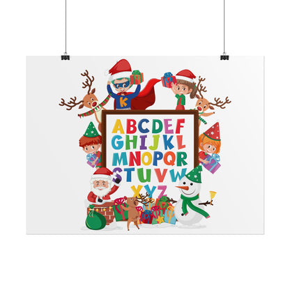 Rolled Posters - Christmas alphabet with super kiddo - [[{"value":"Wonderwear Kid"}]]
