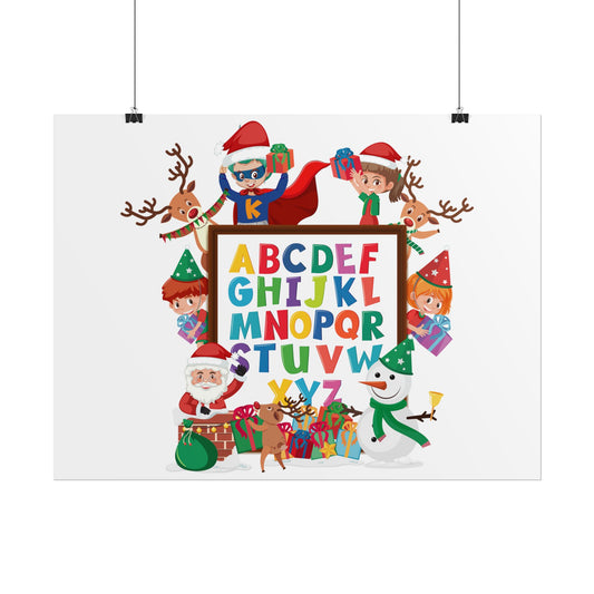 Rolled Posters - Christmas alphabet with super kiddo - [[{"value":"Wonderwear Kid"}]]