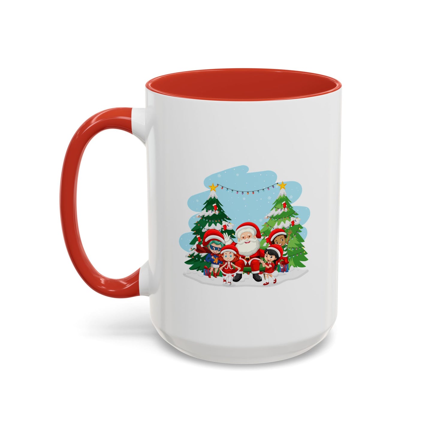 Accent Coffee Mug - Super kiddo with santa claus