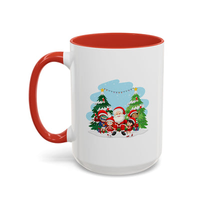 Accent Coffee Mug - Super kiddo with santa claus - [[{"value":"Wonderwear Kid"}]]