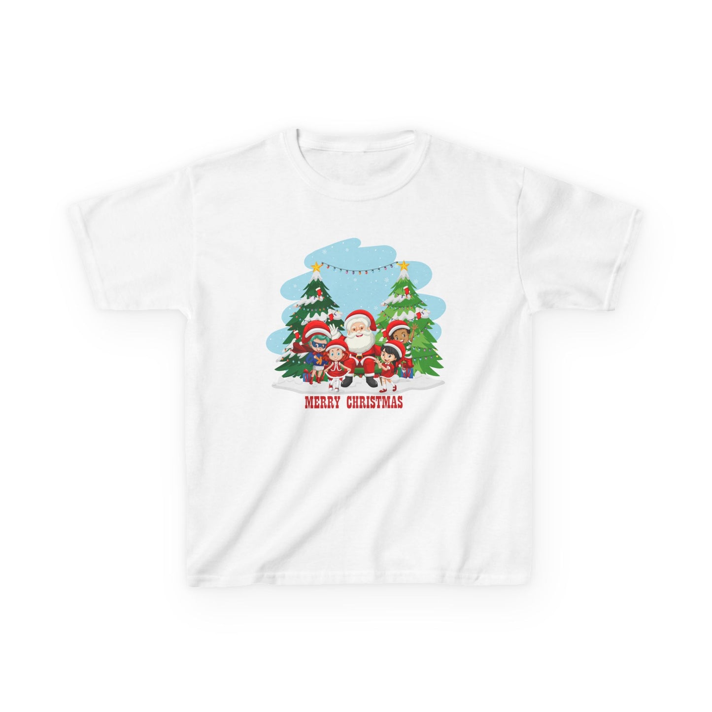 Kids Heavy Cotton™ Tee - Super kiddo with santa claus Merry christmas - [[{"value":"Wonderwear Kid"}]]