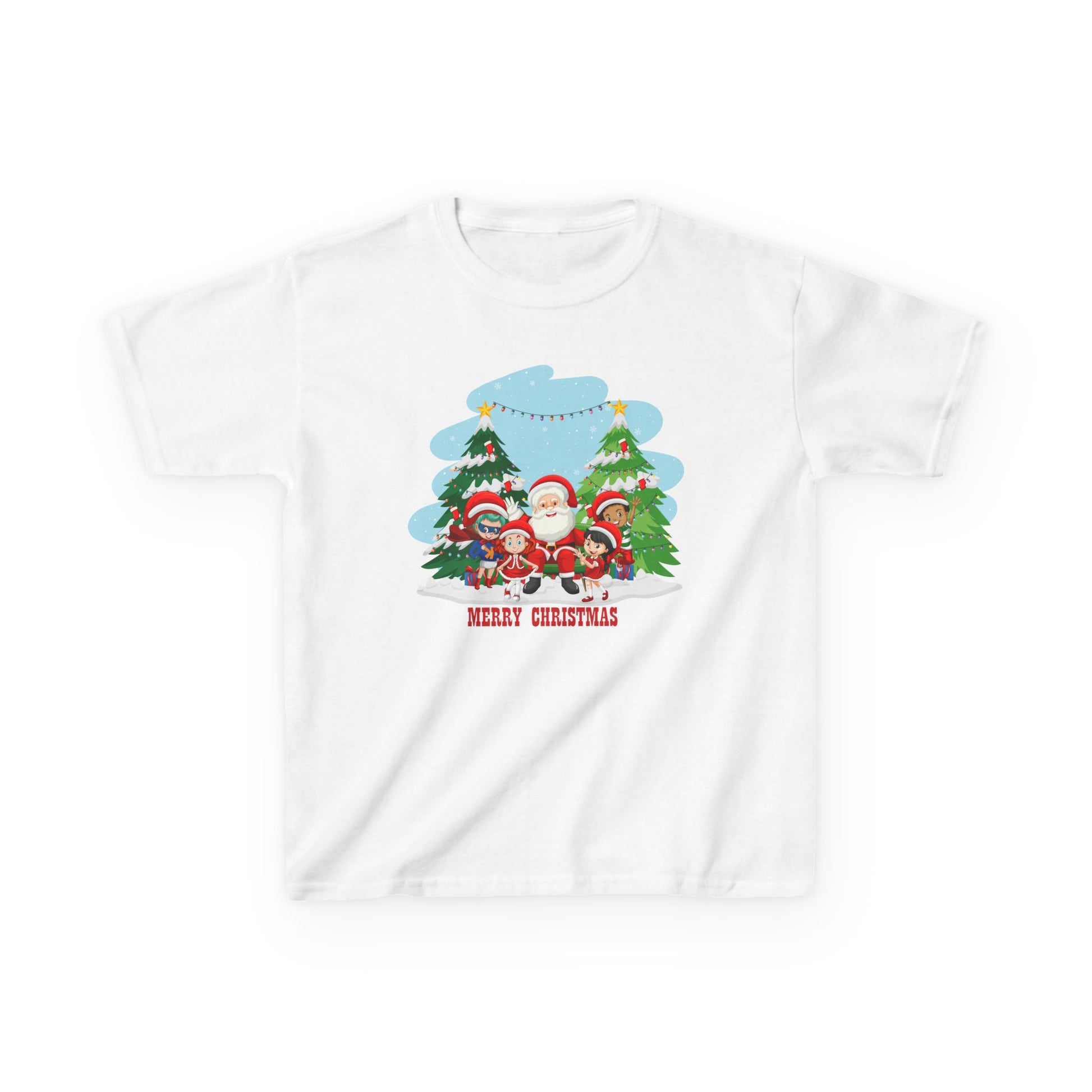 Kids Heavy Cotton™ Tee - Super kiddo with santa claus Merry christmas - [[{"value":"Wonderwear Kid"}]]