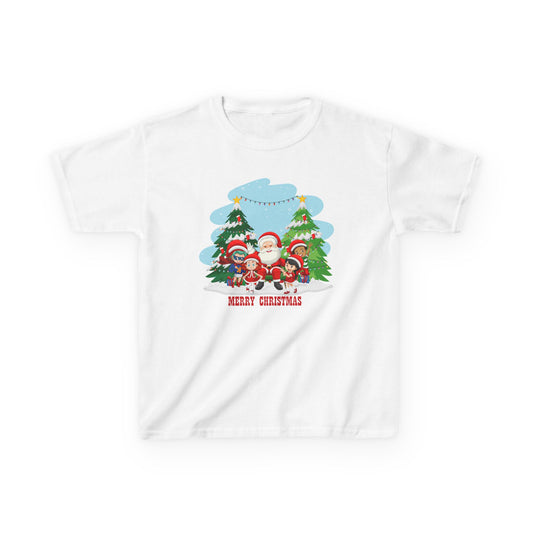 Kids Heavy Cotton™ Tee - Super kiddo with santa claus Merry christmas - [[{"value":"Wonderwear Kid"}]]