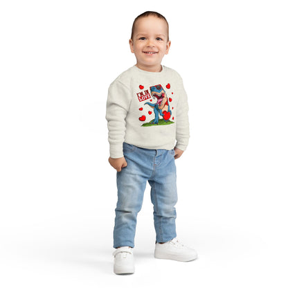 Toddler Sweatshirt -Dinosaur and heart design for valentines - [[{"value":"Wonderwear Kid"}]]