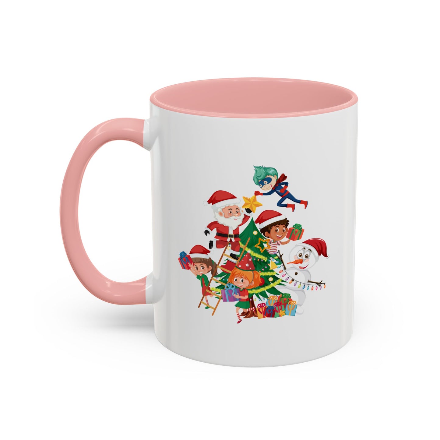 Accent Coffee Mug - Super kiddo making christmas tree