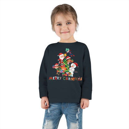 Toddler Long Sleeve Tee - Super kiddo making christmas tree with text - [[{"value":"Wonderwear Kid"}]]