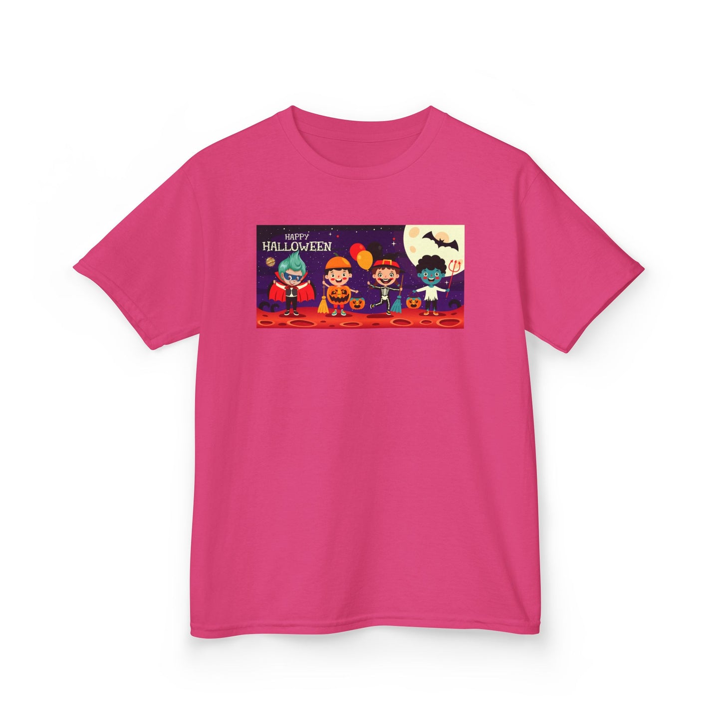 Kids Heavy Cotton™ Tee - Super kiddo with friends on holloween - [[{"value":"Wonderwear Kid"}]]