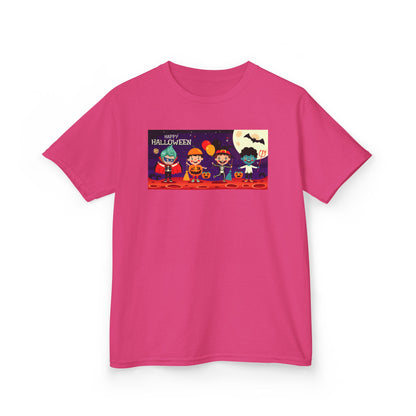 Kids Heavy Cotton™ Tee - Super kiddo with friends on holloween - [[{"value":"Wonderwear Kid"}]]