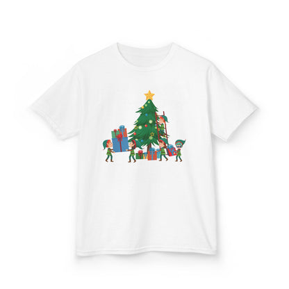 Kids Heavy Cotton™ Tee - Super kiddo putting gifts on christmas tree - [[{"value":"Wonderwear Kid"}]]