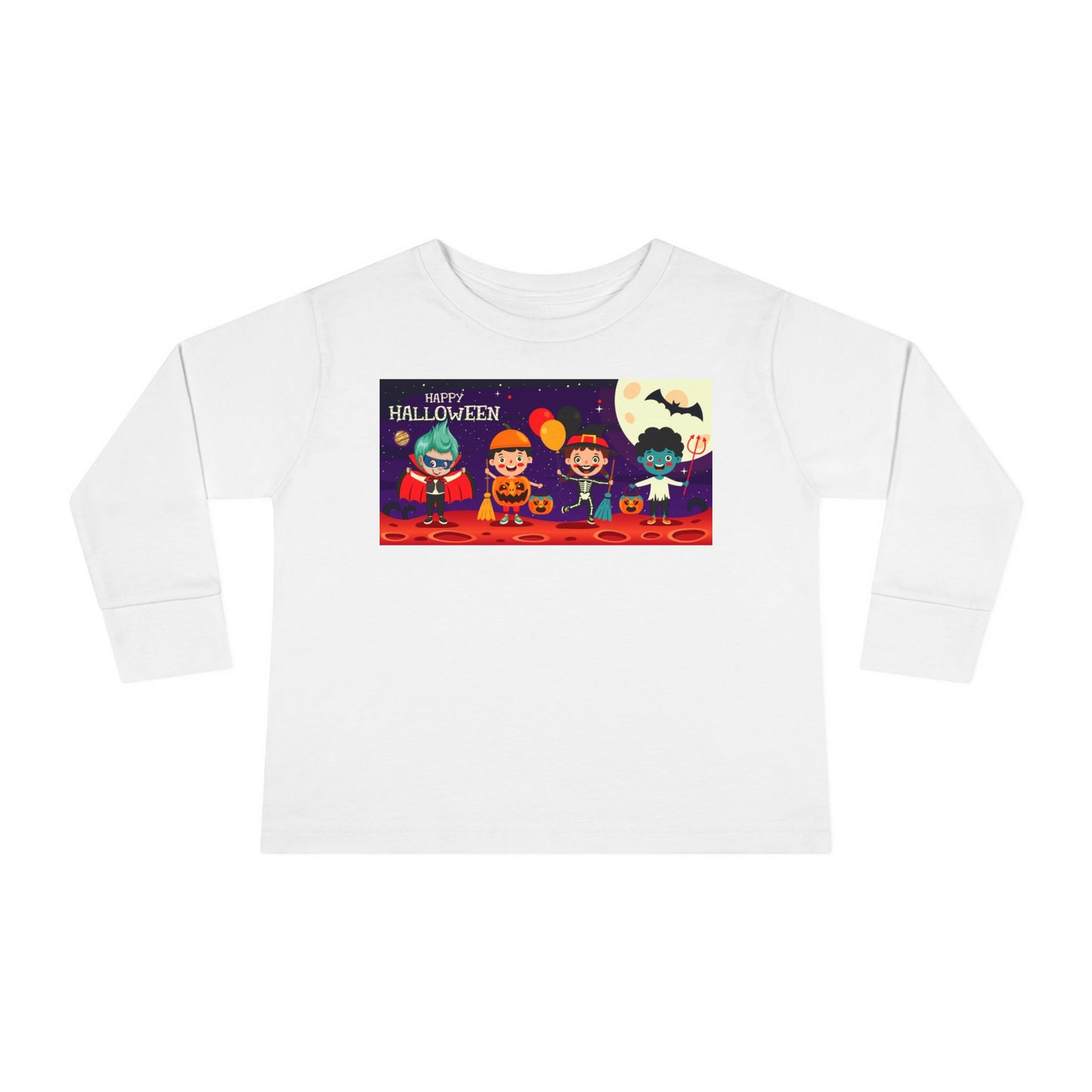 Toddler Long Sleeve Tee - Super kiddo with friends on holloween