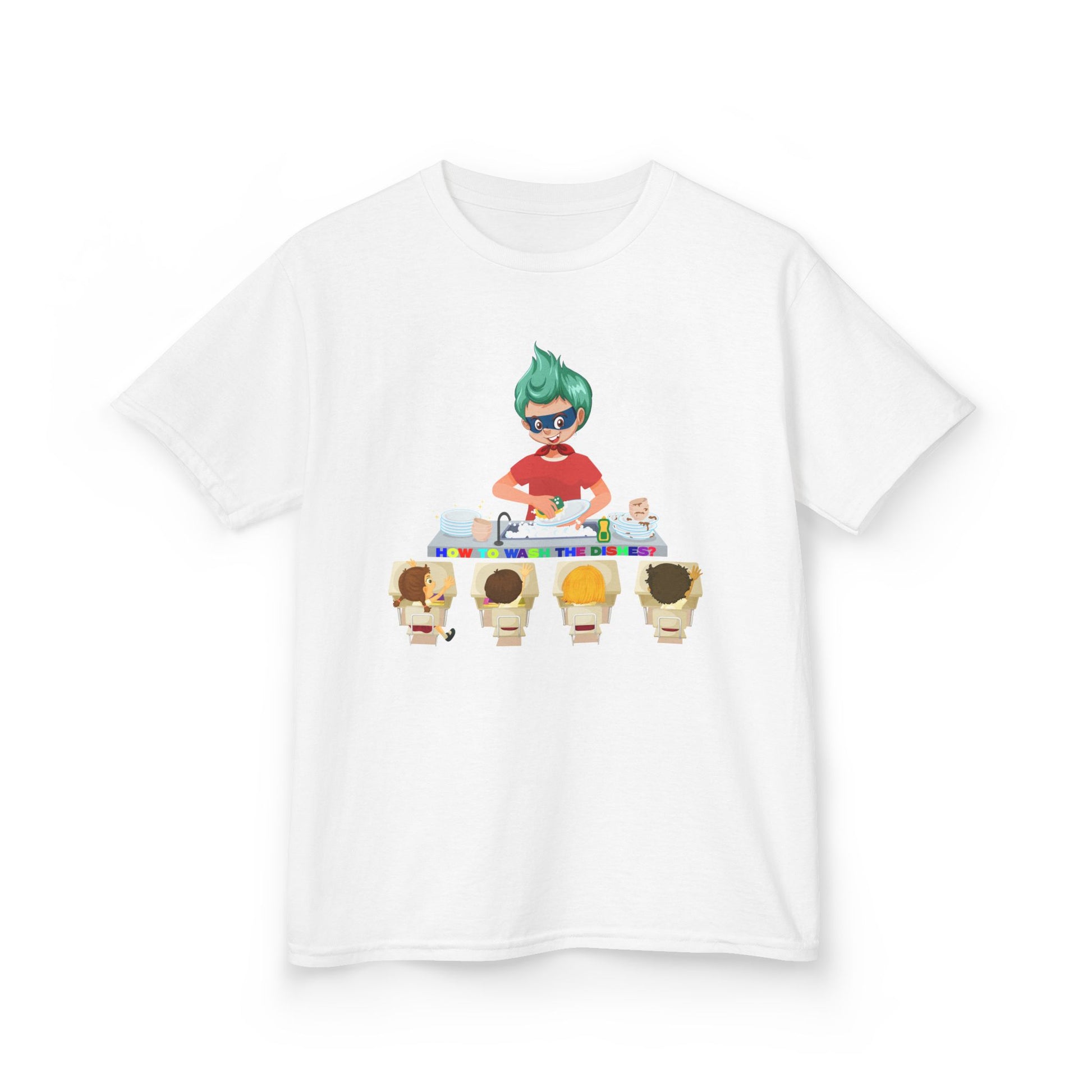 Kids Heavy Cotton™ Tee - Little kiddo teaching to wash dishes - [[{"value":"Wonderwear Kid"}]]