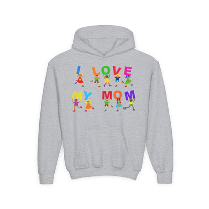 Youth Heavy Blend Hooded Sweatshirt - Kids - I love my mom Printify