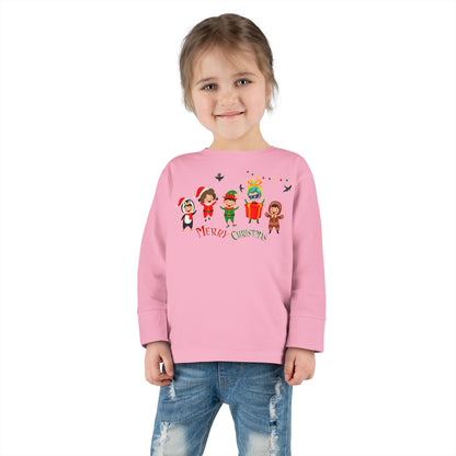 Toddler Long Sleeve Tee - Merry christmas by super kiddo and friends - [[{"value":"Wonderwear Kid"}]]