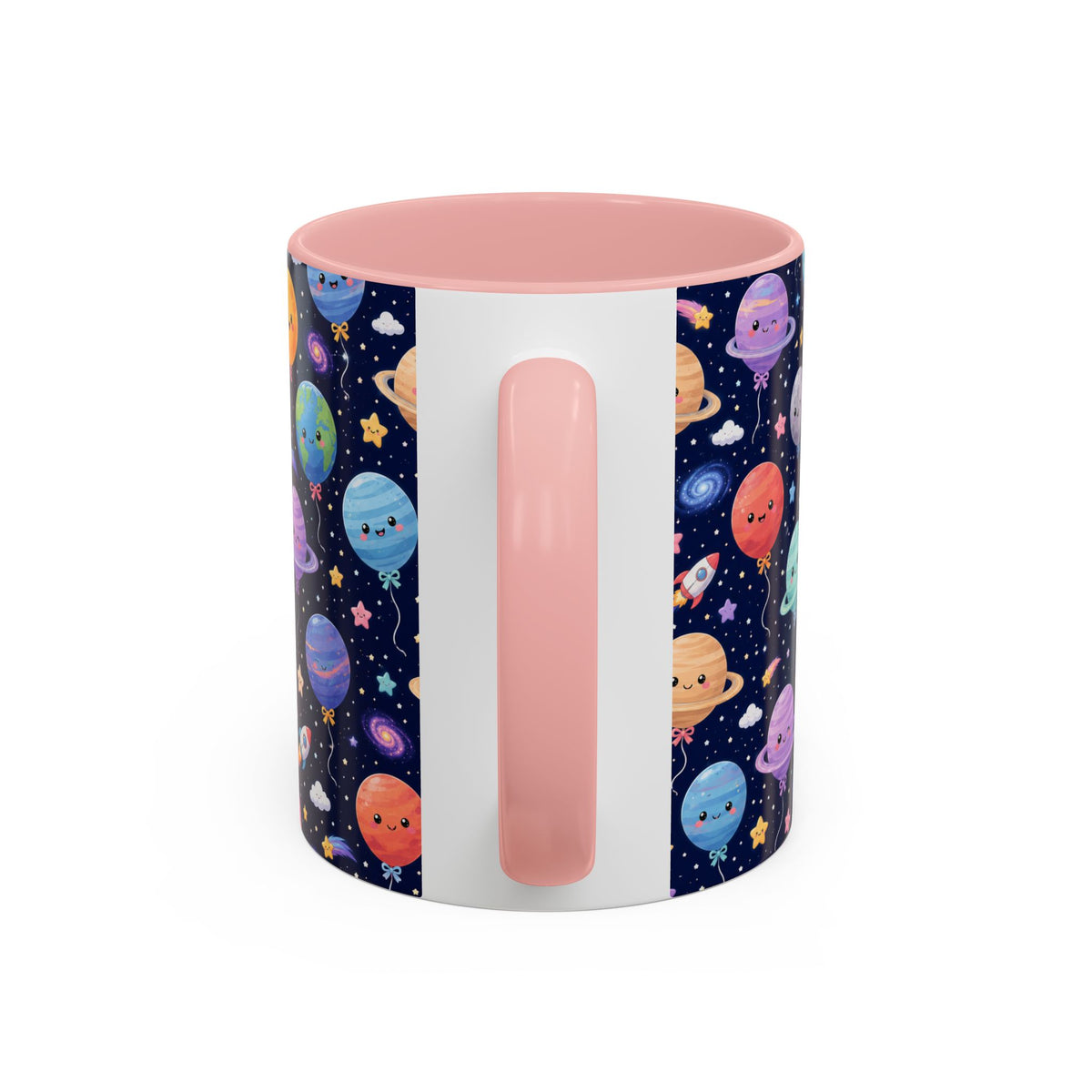Accent Coffee Mug (11/15 oz) - Kawaii Space Balloon Planet