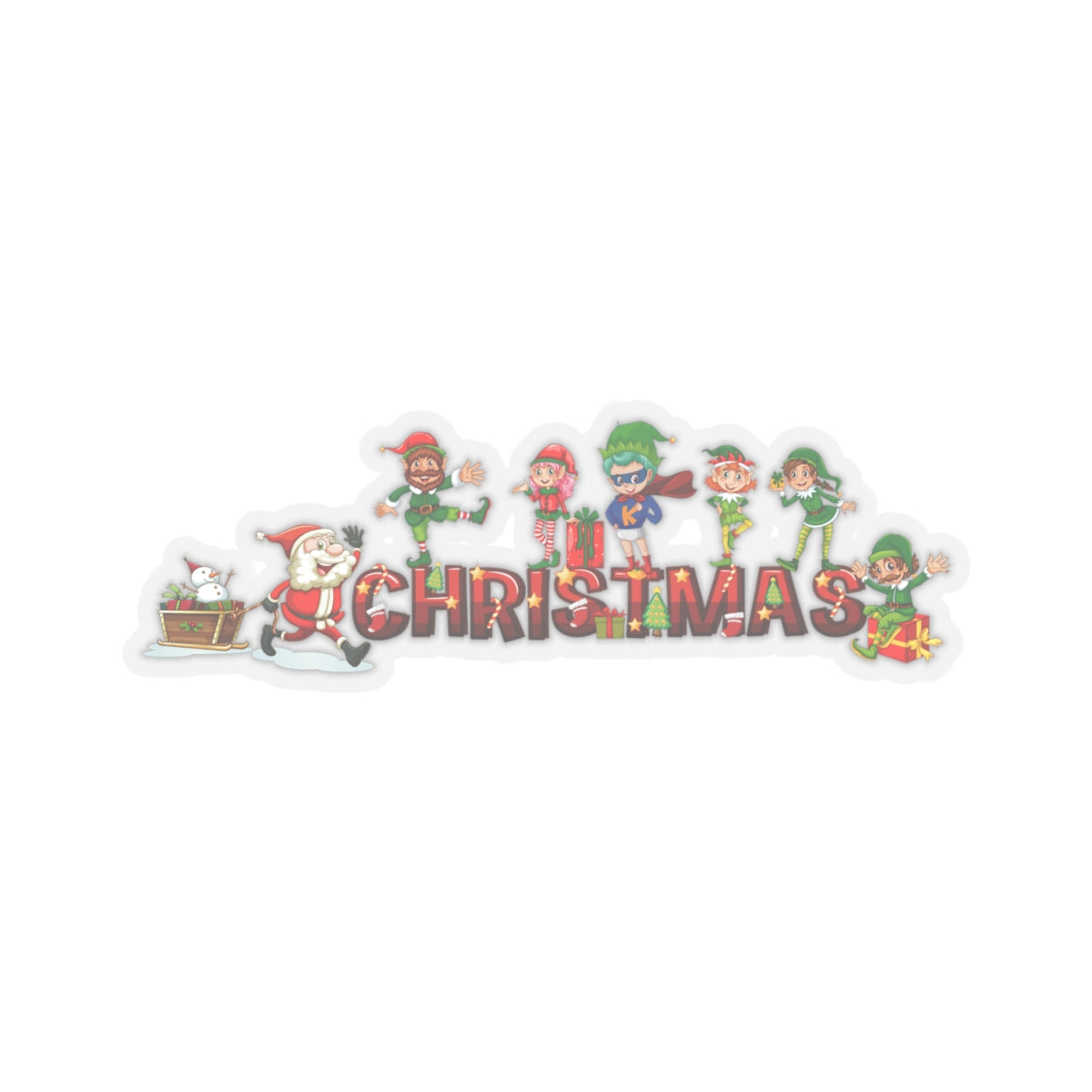 Kiss-Cut Stickers - Christmas with santa claus and friends - [[{"value":"Wonderwear Kid"}]]