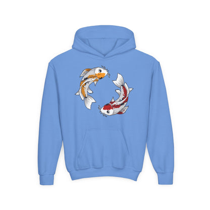Youth Heavy Blend Hooded Sweatshirt - Koi fish Printify