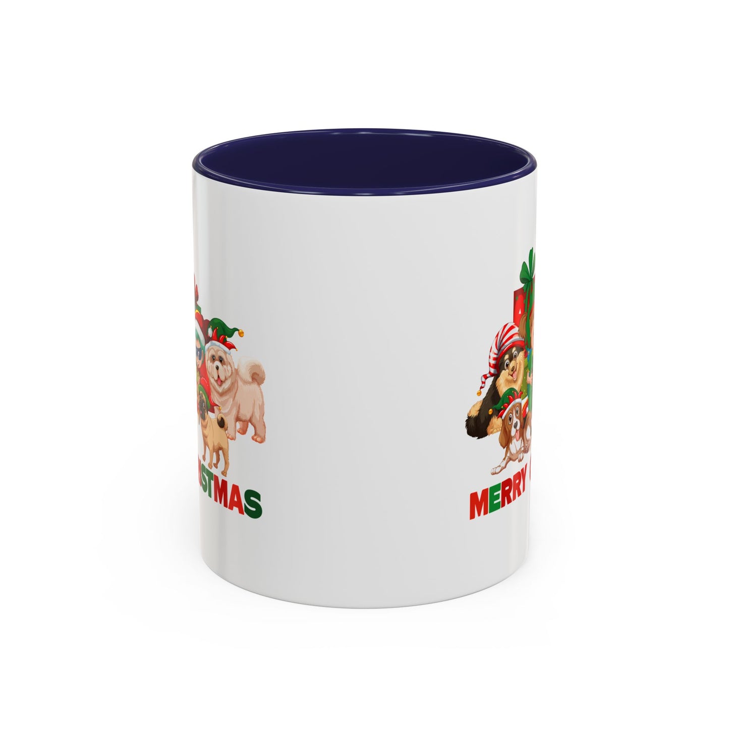 Accent Coffee Mug - Christmas with super kiddo pet friends with text