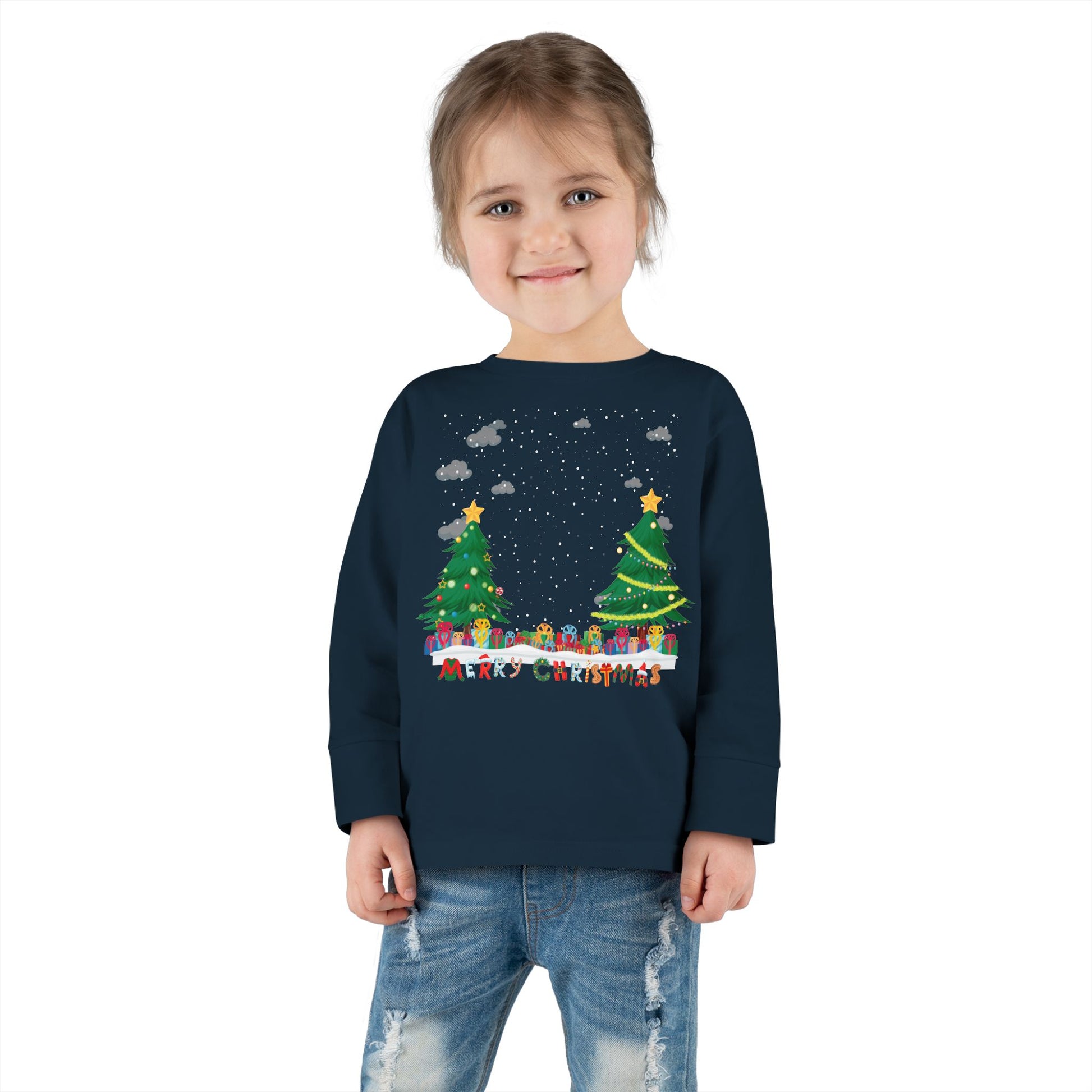 Toddler Long Sleeve Tee - Christmas and snowing - [[{"value":"Wonderwear Kid"}]]