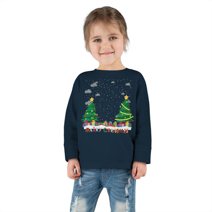 Toddler Long Sleeve Tee - Christmas and snowing - [[{"value":"Wonderwear Kid"}]]