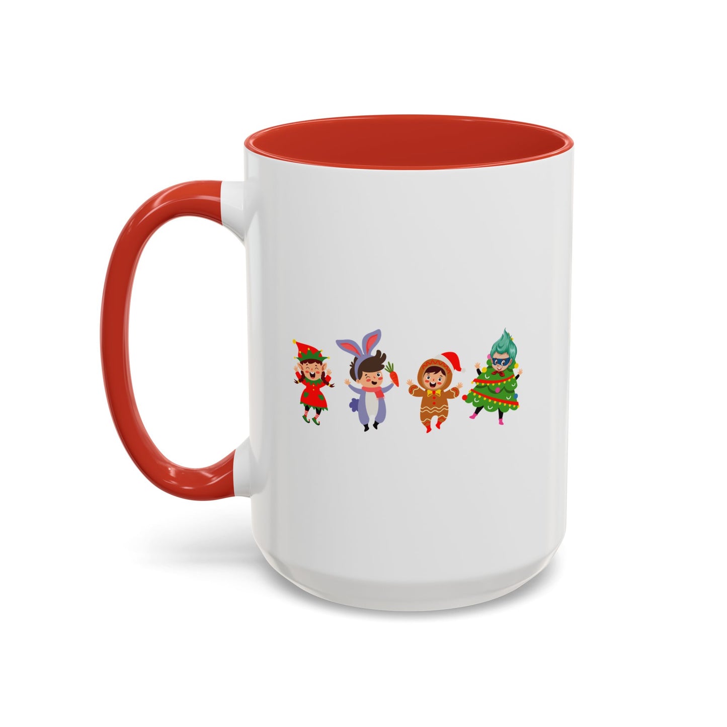 Accent Coffee Mug - Super kiddo in christmas tree attire