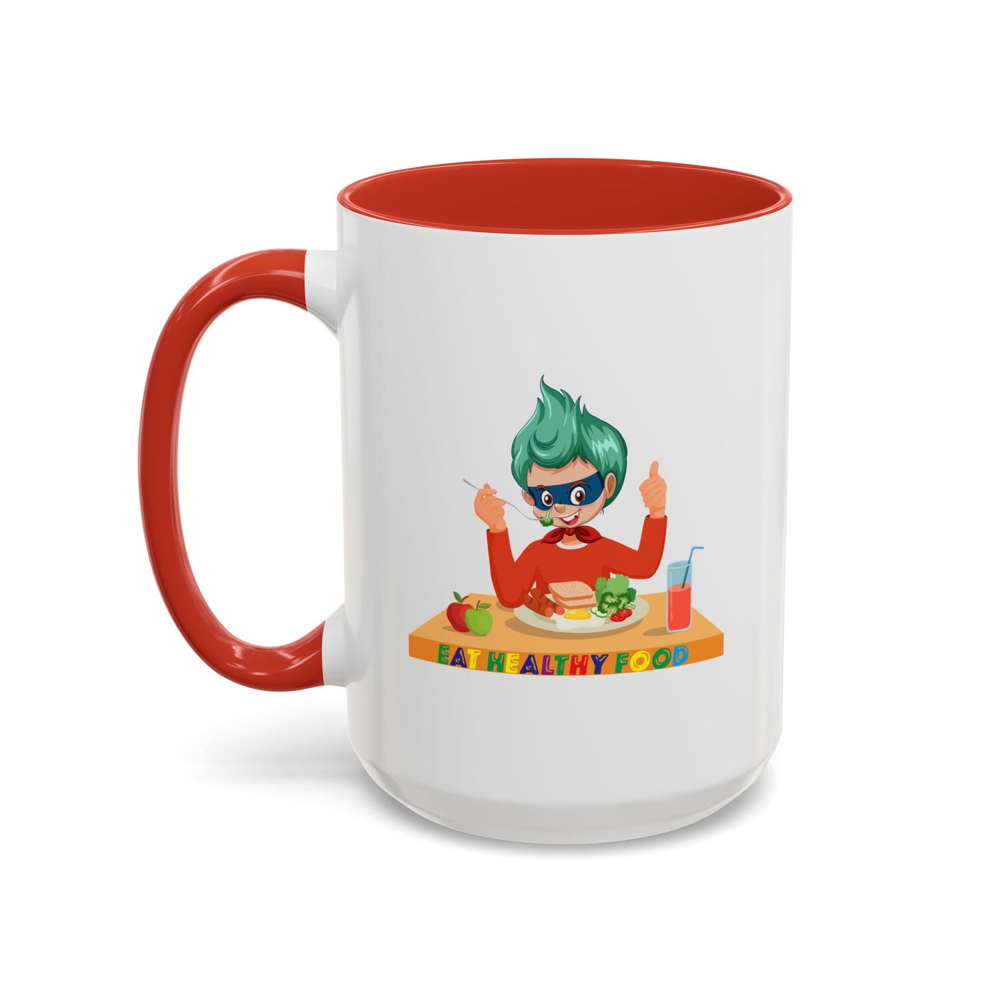 Accent Coffee Mug - Super kiddo eating healthy breafast