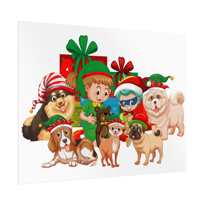 Rolled Posters - Christmas with super kiddo pet friends without text - [[{"value":"Wonderwear Kid"}]]