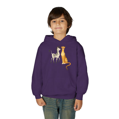 Youth Heavy Blend Hooded Sweatshirt - The Zebra and Tiger Printify