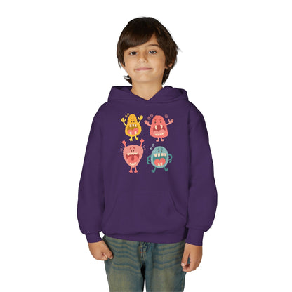 Youth Heavy Blend Hooded Sweatshirt -  Screaming monsters Printify