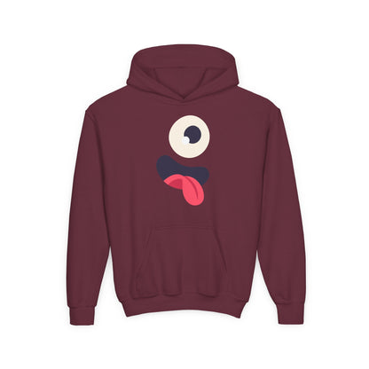 Youth Heavy Blend Hooded Sweatshirt - Monsters Eyes and tongue Printify