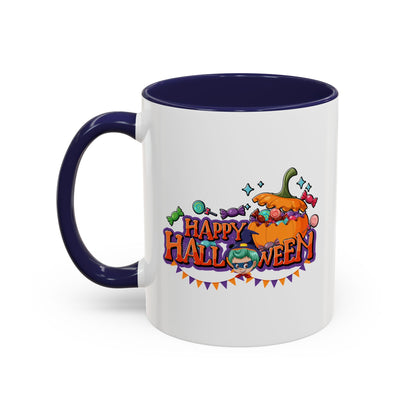 Accent Coffee Mug - Happy halloween banner Printify