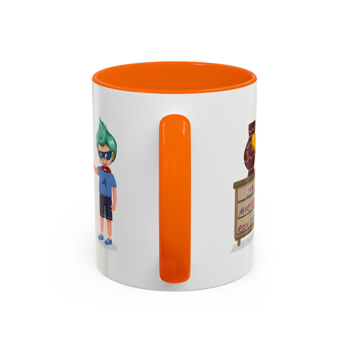 Accent Coffee Mug - Super kiddo cleaning a vase