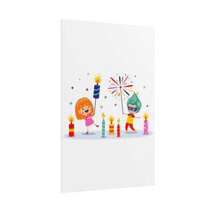 Rolled Posters - Super kiddo lighting fireworks - [[{"value":"Wonderwear Kid"}]]
