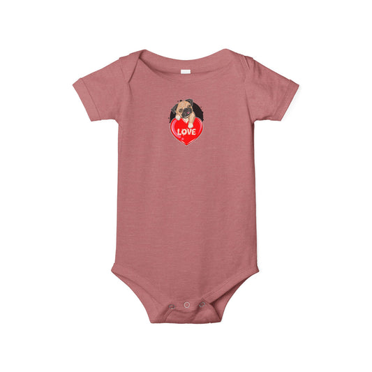 Infant Jersey One Piece - Valentines - Cute Pug - [[{"value":"Wonderwear Kid"}]]