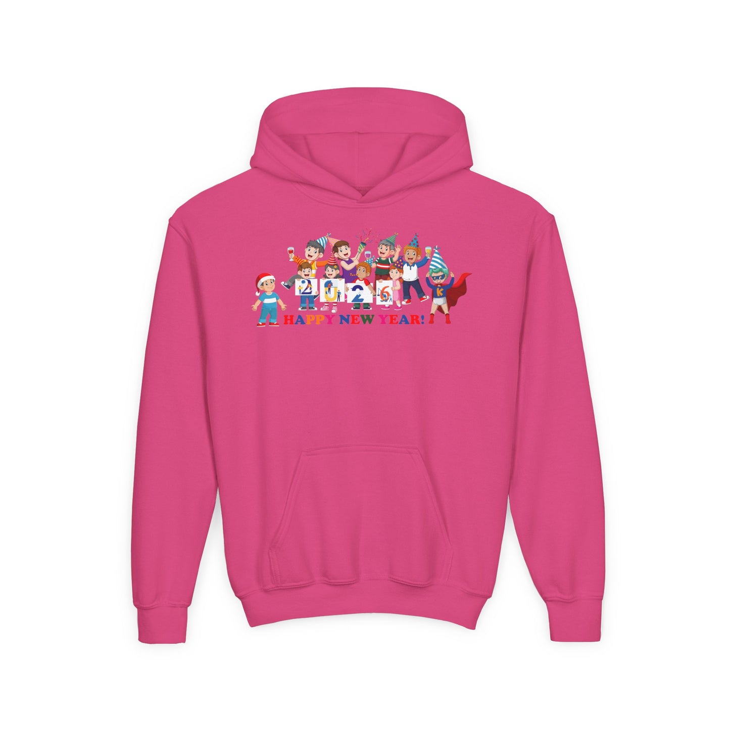 Youth Heavy Blend Hooded Sweatshirt - Happy new year from super kiddo