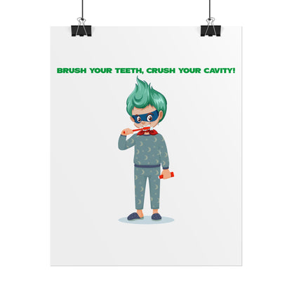 Rolled Posters - Super kiddo brushing teeth - [[{"value":"Wonderwear Kid"}]]