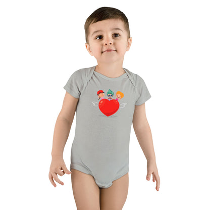 Infant Jersey One Piece - Valentines - Super kiddo on top of heart - [[{"value":"Wonderwear Kid"}]]