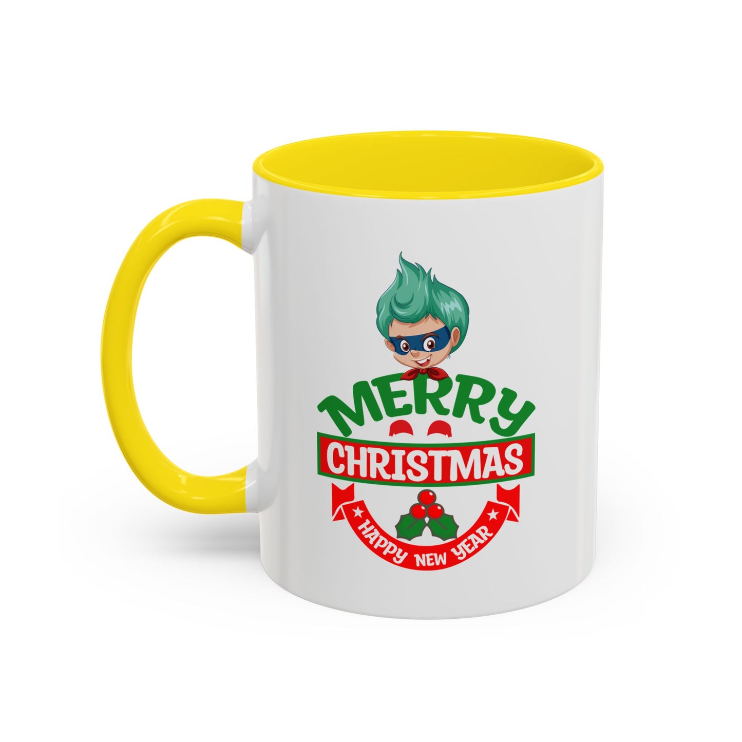 Accent Coffee Mug - Merry chridtmas from super kiddo