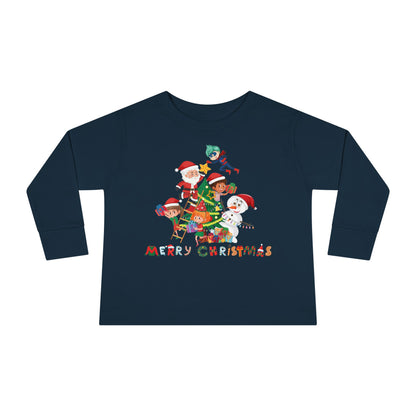 Toddler Long Sleeve Tee - Super kiddo making christmas tree with text - [[{"value":"Wonderwear Kid"}]]