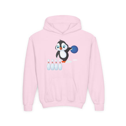 Kids Penguin Bowling Hoodie Printify