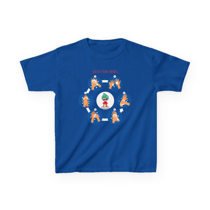 Kids Heavy Cotton™ Tee - Super kiddo teaching how to wash hands - [[{"value":"Wonderwear Kid"}]]