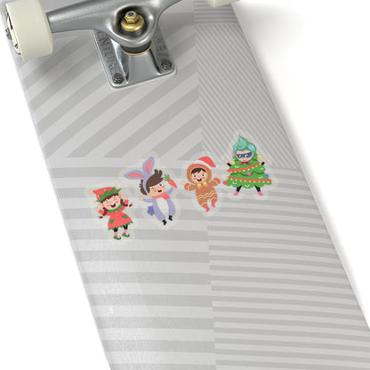 Kiss-Cut Stickers - Super kiddo in christmas tree attire - [[{"value":"Wonderwear Kid"}]]