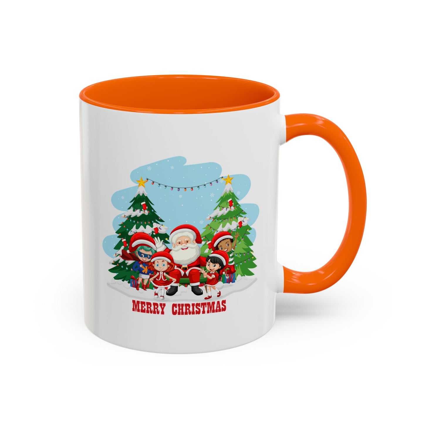 Accent Coffee Mug - Super kiddo with santa claus Merry christmas